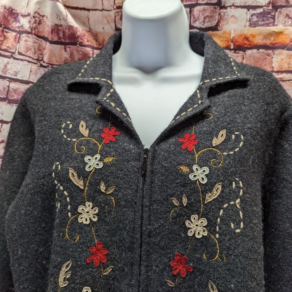 Pendleton Virgin Wool Embroidered Jacket Cardigan… - image 6